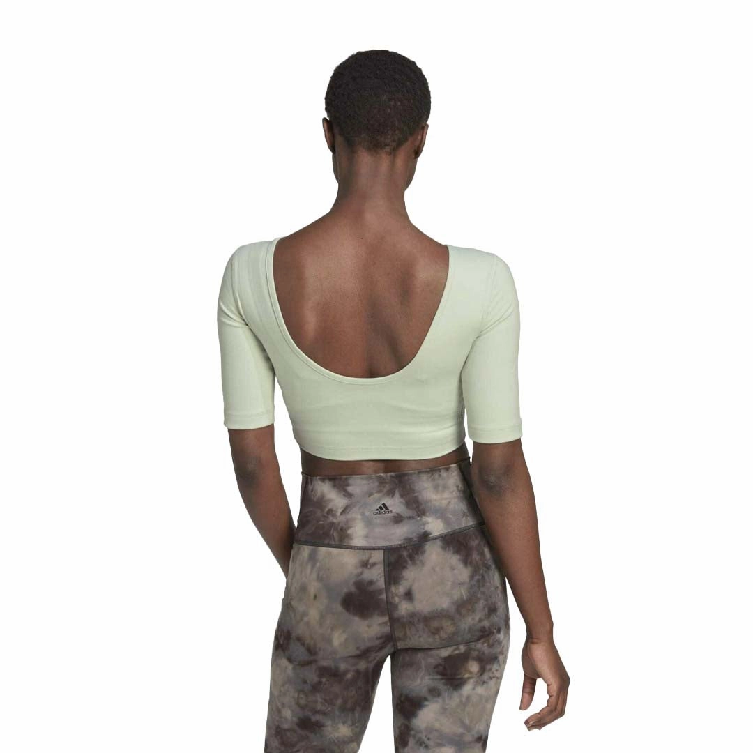 adidas - Women's Aeroready Studio Open-Back T-Shirt (HM7977) Adjustable Cuffs