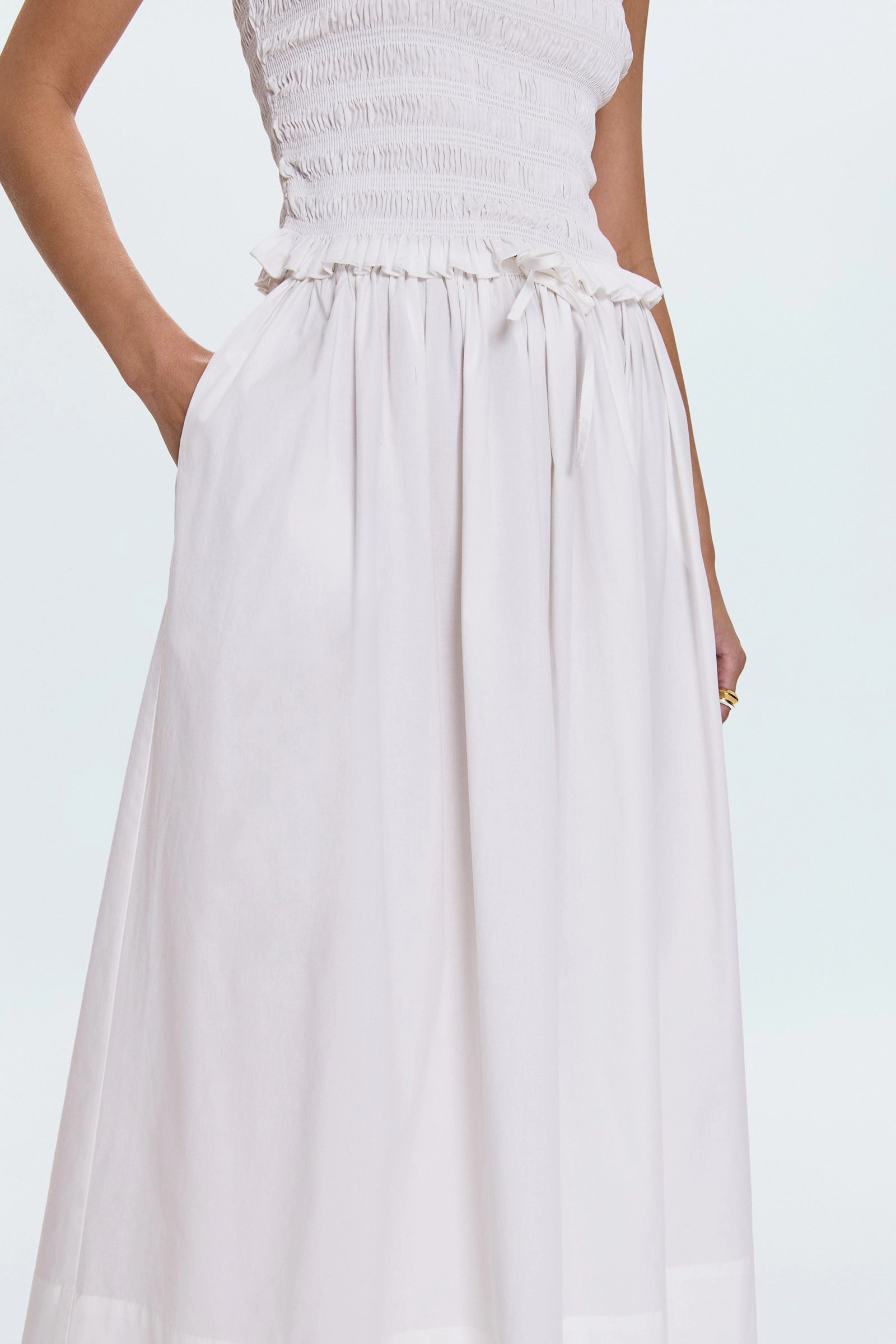 Noelle Poplin Maxi Skirt - Le Blanc Performance Wear