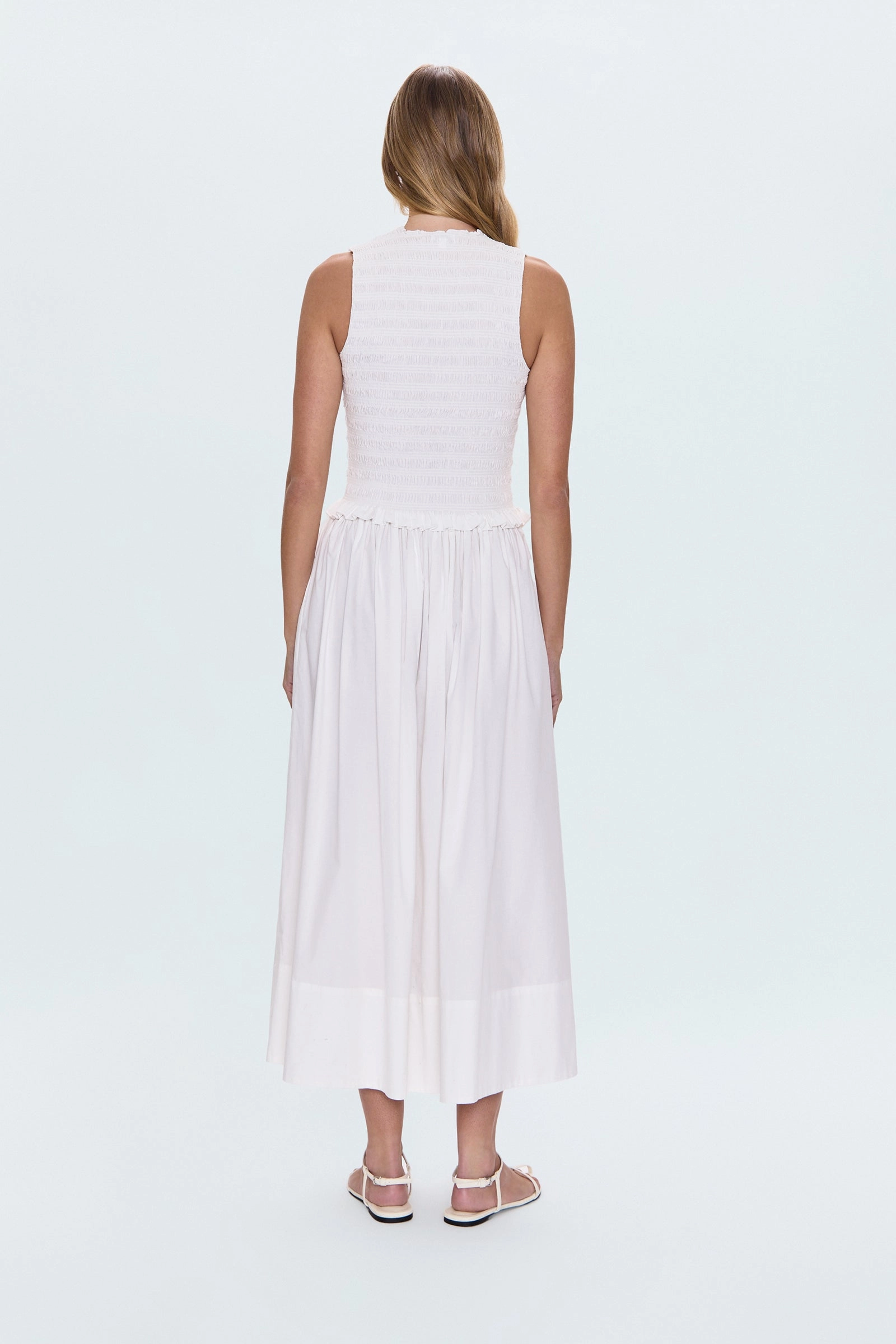 Layered Design Noelle Poplin Maxi Skirt - Le Blanc