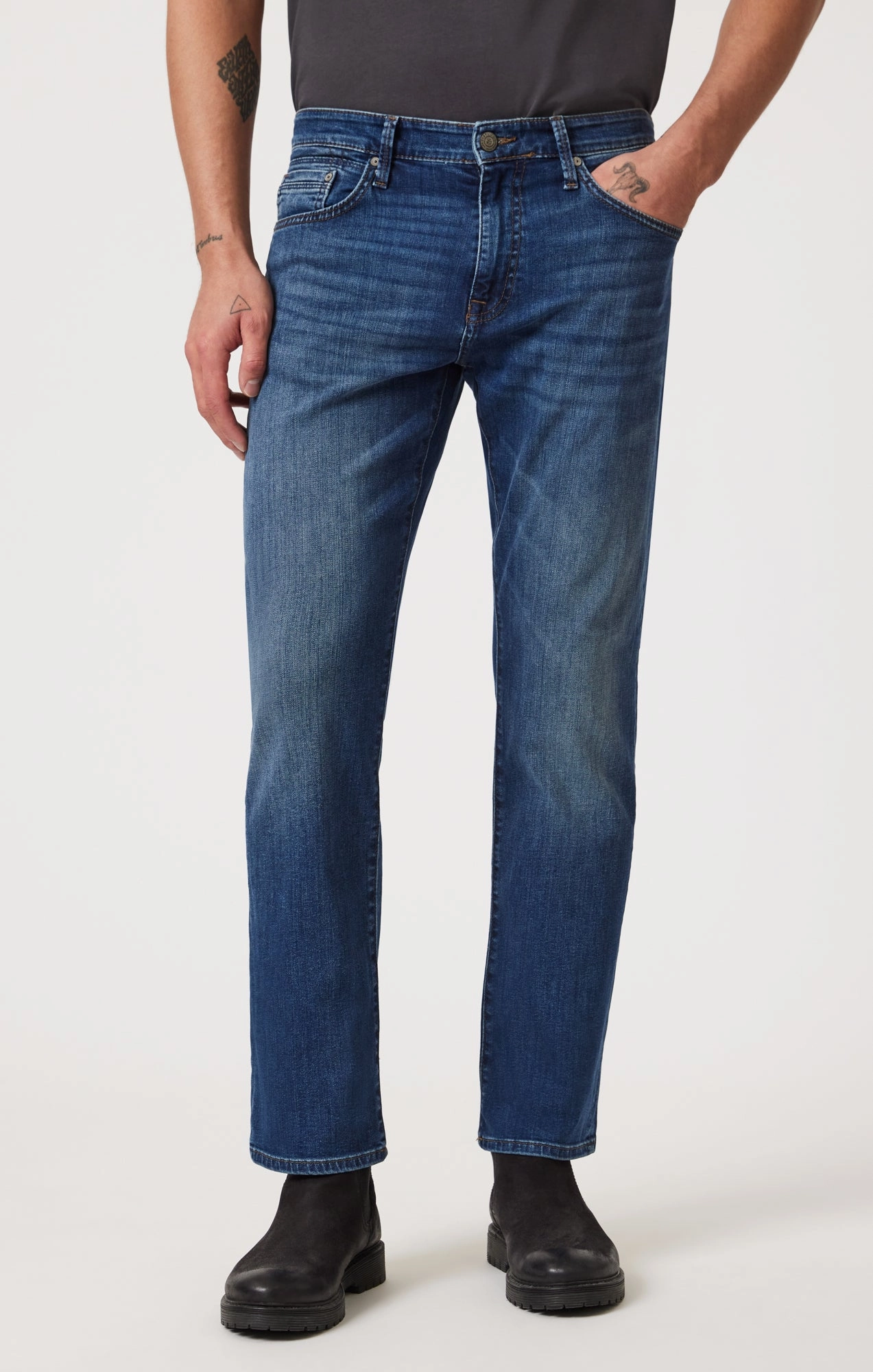 Sharp Edge Modern Minimalist Stretch ZACH STRAIGHT LEG IN DARK USED WILLIAMSBURG