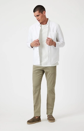 ZACH STRAIGHT LEG IN RESEDA CASUAL TWILL clean look Curved Waistline