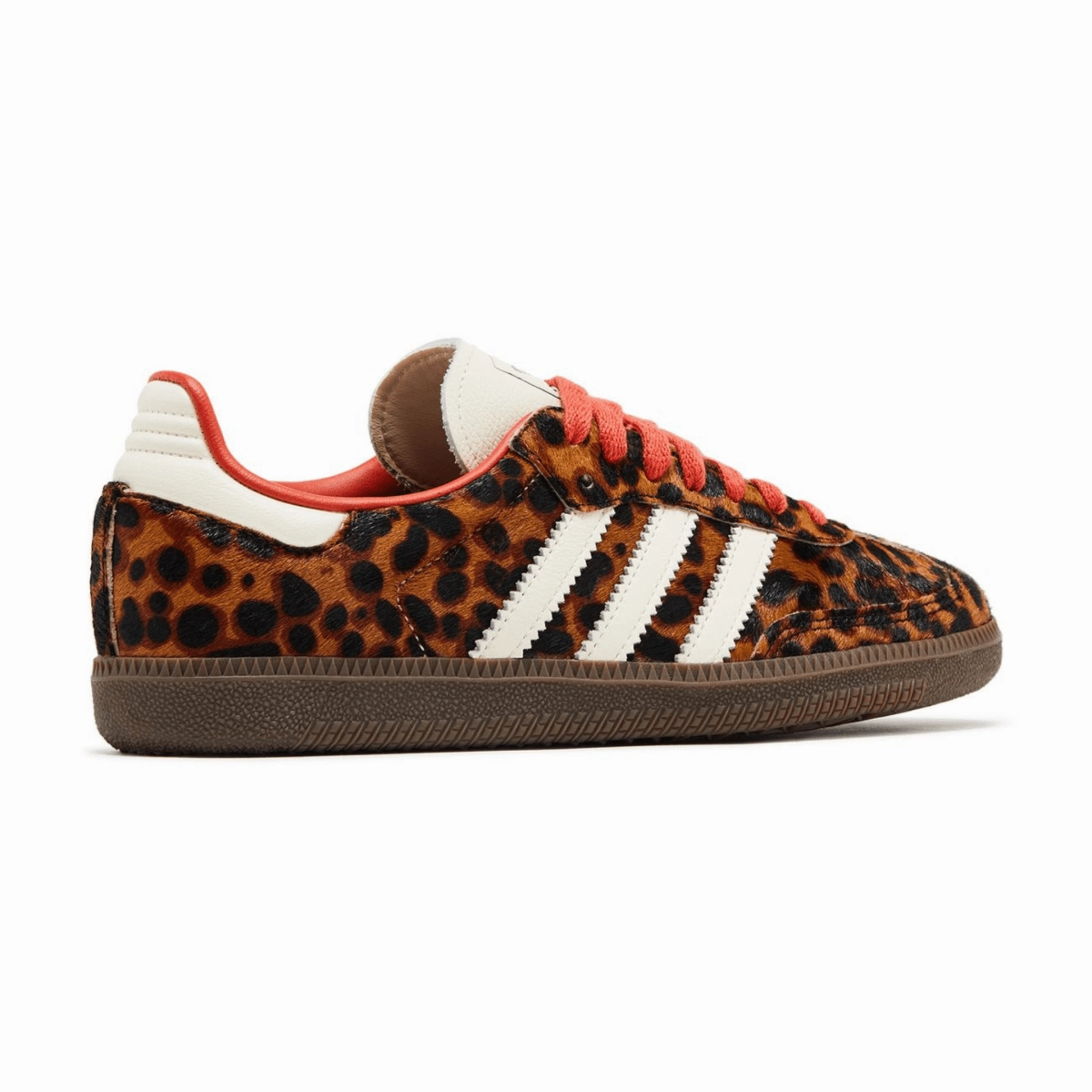 Rolling Motion Geometry Heel Cushion Adidas Women's Samba OG Leopard/Core Black/Preloved Red/Cream White