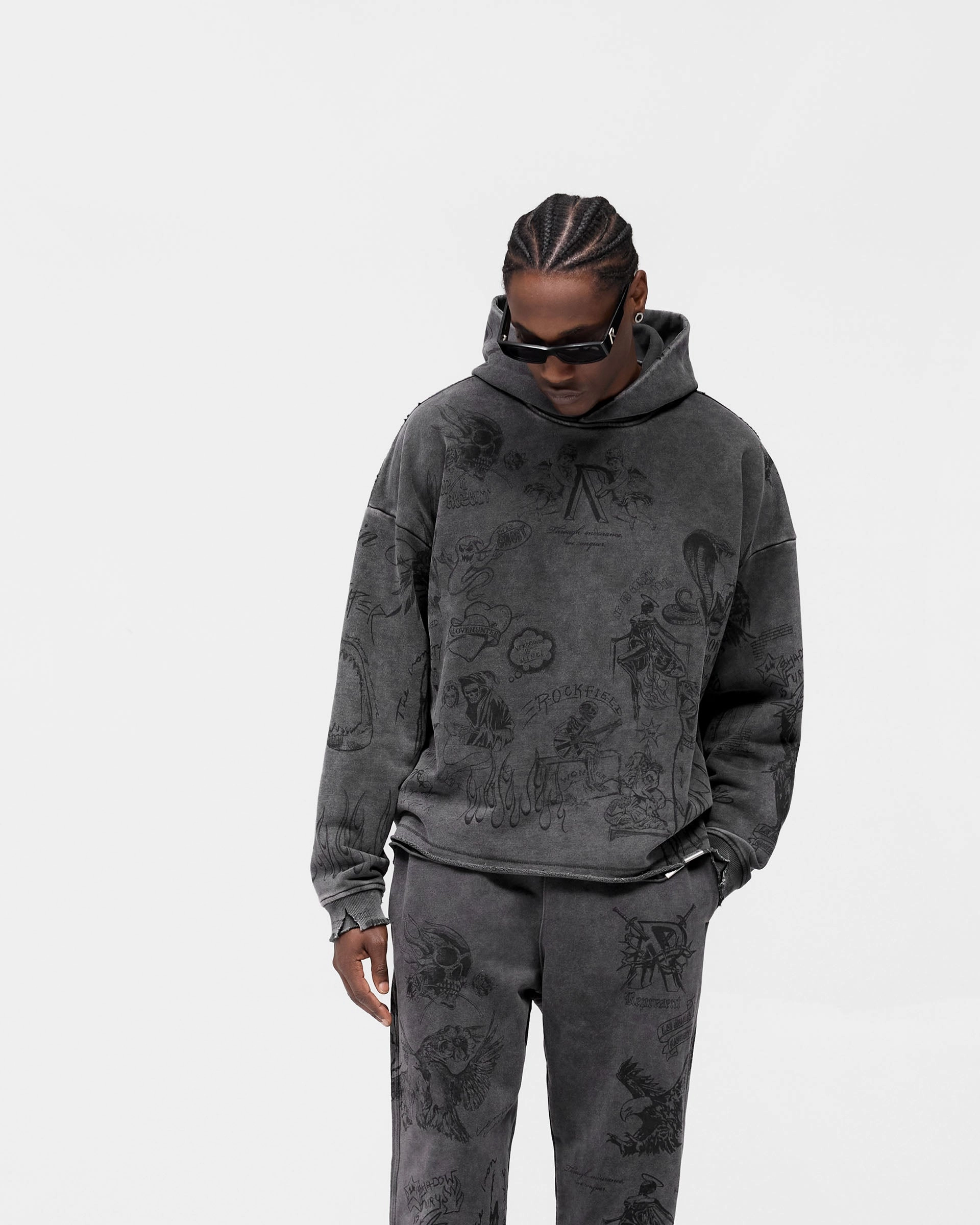 Legacy Hoodie - Vintage Grey Ribbon Details